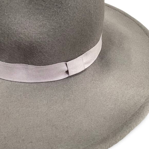 Lucky Brand Wool Panama Hat Gray Blush 4” Wide Brim Boho Chic NWT LK50039 main image 8